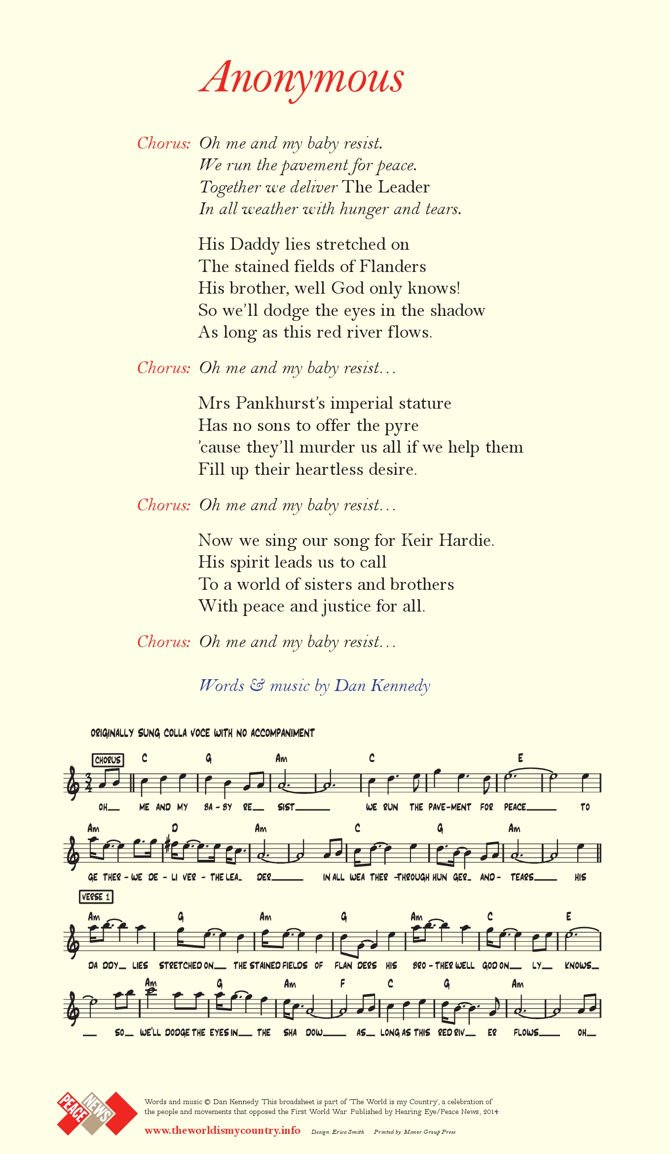 Song 2 Anonymous The World Is My Country
