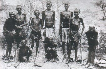 Surviving Herero after the escape through the arid desert of Omaheke in German South-West Africa (modern day Namibia), c. 1907. Source: Wikimedia Commons.